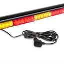 ASPL 38.5" 78 LED Strobe Light Bar Double Side Flashing High Intensity Emergency Warning Flash Strobe Light with Magnetic Base for Safety Construction Vehicles Tow Trucks Pickup (Amber/Red)