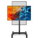 YOMT Mobile TV Cart Rolling TV Stand for 13-50 inch Screens, Tilting and Rotating Mount, Portrait to Landscape, Height Adjustable Portable TV Stand with Wheels Holds up to 44lbs Max VESA 200x200mm