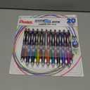 Pentel EnerGel RTX Retractable Liquid Gel Pen, (0.7mm), Medium Line, Metal Tip, Assorted Ink Colors, 20 Pack (BL77BP20M)