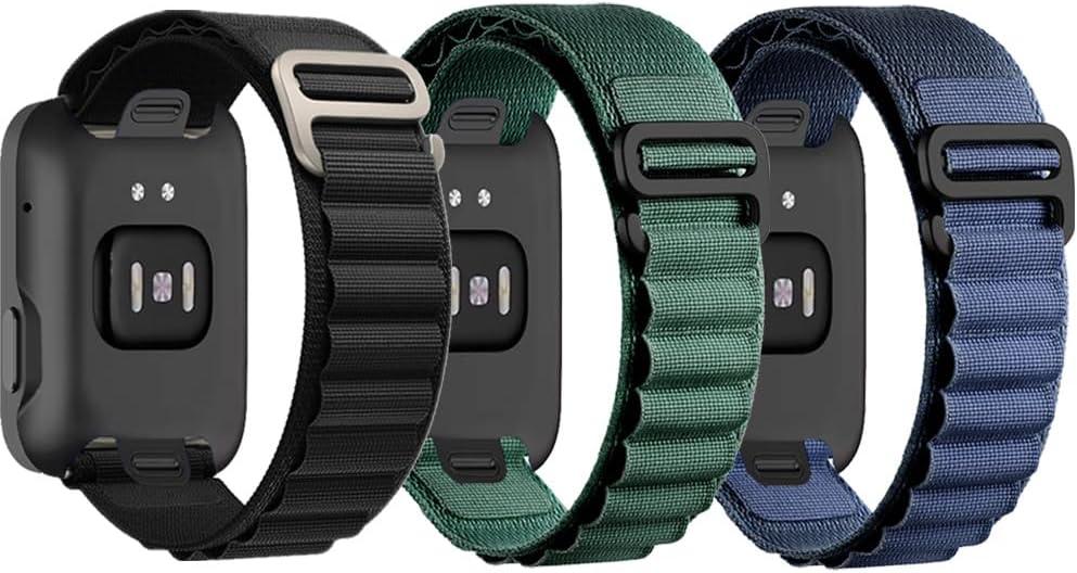 Alpine Loop Band Compatible with Apple Watch Band 49mm 46mm 45mm 41mm 44mm 40mm 42mm 38mm Men Women, Nylon Sport Loop Bands for Apple Watch Ultra 2&1 iWatch Series10 9 8 7 SE 6 5 4 3 2 1 (3-Green/Black/Blue)