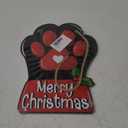 Merry Christmas Dog Cat Paw Front Door Sign, Xmas Buffalo Plaid Farmhouse Wood Door Hanger Outdoor Porch Decor, Winter Holiday Wooden Wreath Indoor Wall Hanging Decoration Pet Lover Gifts