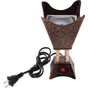 Holibanna Electric Incense Burner Plug-in Arabic Style Metal Bakhoor Burner 3.86 Inch Aromatic for Home Office Dining Table D Cor, Bronze 3.86"L x 3.86"W x 3.86"Th