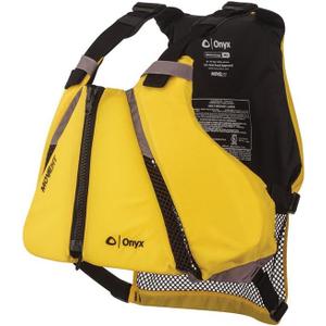 Onyx U.S. Coast Guard and Transport Canada Approved MoveVent Curve Paddle Vest For Adults For Kayaking, Canoeing, Stand Up Paddleboarding Yellow, X-Small-Small, Vest