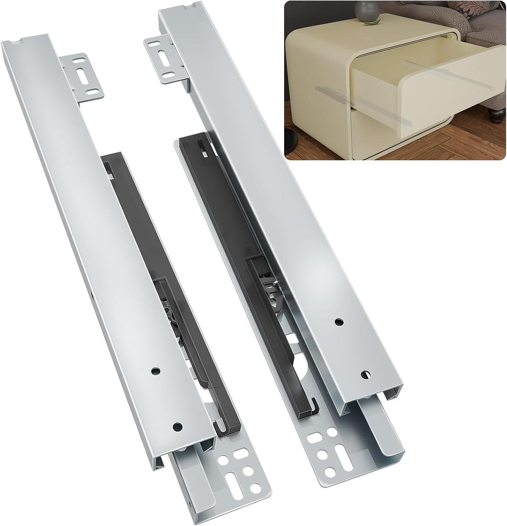 22 Inch Bottom Mount Soft Close Drawer Slides, 88 lbs Capacity