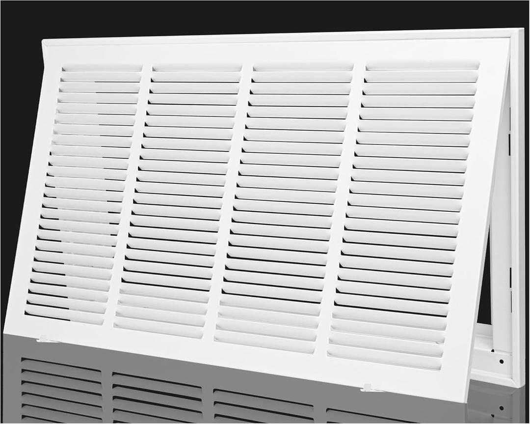 Return Air Filter Grille 24x12,Air Return Vent Cover for 24"W x 12"H Duct Opening, Steel HVAC Vent Covers for Wall and Ceiling, Holds 1" Thick AC Filter, For 24''Wx12''H-Duct Opening