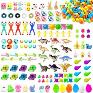 LINAYE 336 PCS Prefilled Easter Eggs Bulk with Toys Inside - 168 Packs Pre Filled Stuffed Eggs with 168 Party Favors for Easter Egg Hunt, Gifts, Basket Stuffers, Party Favors for Kids