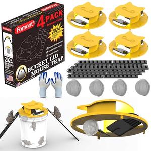 2025 New Upgraded Bucket Lid Mouse Trap-Metal Bait Cage-Auto Reset-5 Gallon Bucket Fit-Humane-Indoor Outdoor-Rat Trap