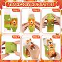 Blueweenly 24 Sets Thanksgiving Mini Animal Plush Toy with Boxes Thanksgiving Friendsgiving Gift Fall Tiny Animal Plush Toy with Pumpkin Maple Leaves for Party Favors Goodie Bag Filler Exchange Gift