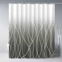 Ombre Dark Grey Striped Polyester Shower Curtain for Bathroom with Hooks, Shower Curtains for Bathroom, Waterproof Bath Accessories Hotel Style - Machine Washable 72 x 72