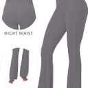 Sunzel Mini Flare Leggings for Women, High Waist Yoga Pants with Tummy Control, Casual Gym Workout Bootcut Leggings (Large, Charcoal Gray)