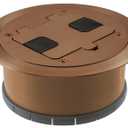 Bryant Electric RF406BN Pre-Assembled Flange, Cover, and Leveling Ring for Floor Boxes Poured in Concrete with 15A 125V Outlet Included, Brown