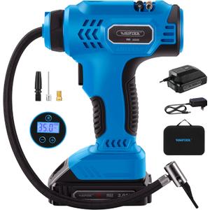 Cordless Tire Inflator Air Compressor,20V Battery Powered Car Tire Pump with Digital Pressure Gauge, 150PSI Portable Handheld Air Pump for Car Tires, Bikes, Motorcycles, Ball