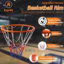 Basketball Rim, Regulation Size 18" & Durable Solid Steel with Polyester Net-Door and Wall Mount for Indoor Outdoor Use