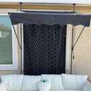 YITAHOME 59" Manual Retractable Awning, Outdoor Sun Shade Window Awning with UV Protection, Waterproof Patio Canopy Awnings for Doors, Windows, Decks, Dark Gray