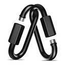 2Pack Black Heavy Duty Quick Links, 4Inch Threaded Quick Chain Link Connectors, 3/8” Locking Carabiners, 2000 LBS Capacity Chain Hooks for for Hammock Camping