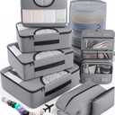 Veken 8 Set Packing Cubes for Travel Essentials, Suitcase Organizer Bags in 4 Sizes, Carry-On Luggage Accessories with Large Laundry & Hanging Toiletry Bag, Must-Have for Airplane, Road Trip & Camping (Dove Gray)