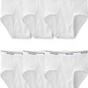 Fruit of the Loom Men's Underwear Briefs, Tag Free & Moisture Wicking, Assorted Color Multipacks (Medium, White)