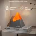 Volcano Lamp, 2000mAh Nursery Night Light for Kids with 6 Modes, Rechargeable Bedside Nightlight with Timer, Cool Room Decor and Cute Office Desk, Unique Christmas Gifts for Teens Boys Girls (Gray)