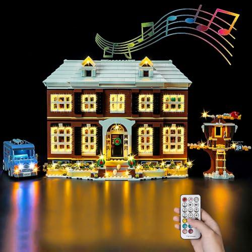 Kyglaring LED Light Kit Compatible with Lego Home Alone 21330 Building Set - Upgraded Original Movie Sound & Christmas Window Lights & Remote Control (Lights Only, Model not Included) Ultimate Edition