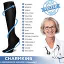CHARMKING Compression Socks for Women & Men Circulation (8 Pairs) 15-20 mmHg is Best Support for Athletic Running, Cycling (Black, S)