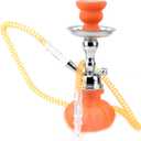GStar 11" Premium 1 Hose Hookah Complete Set - Mini Pumpkin Hookah Glass Vase (Bright Orange)