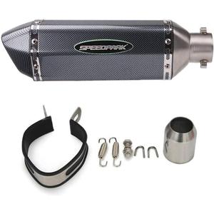 Exhaust Muffler Carbon Fiber 1.5-2"Inlet with Removable DB Killer for Street/Sport Motorcycles and Scooters with 38-51mm Diameter Exhaust Pipes