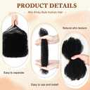 Afro Kinkys Bulk Human Hair 12 Inch 120g Bob Afro Kinky-Curly Human Hair Bundles for Dreadlock Extensions Locs Repair 4C Afro Kinky Curly Human Hair for Mini Twist 3 Bundles Nature Black