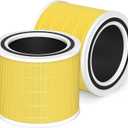 Core 200S Pet Care Replacement Filter Compatible with LEVOIT Core 200S and Core 200S-P Smart WiFi Air Purifier, 3-in-1 Grade Main Filter, Core 200S-RF-PA, Yellow, 2 Pack