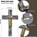 NCPLYGOU Crucifix Wall Cross, Catholic Cross for Wall with Metal Hook, Layered Wood Like Resin Crosses Wall Decor for Church Office Home Baptism, Jesus Wall Art Christian Gifts