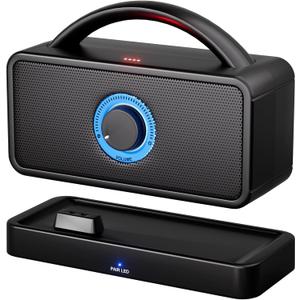 5.8 GHz Wireless TV Speakers for Hard of Hearing Seniors, Portable TV Speakers for Smart TV, No More Struggling for Volume, No Sound Lag, 5 Cables Include to Connect TV