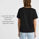 Womens Supima Mercerised Cotton V-Neck T-Shirt USA-Grown Cotton, Luxury Finish, Short Sleeve, Flattering Fit (Black, XL)