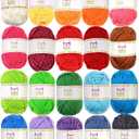 20 Acrylic Yarn Skeins - 438 Yards Multicolored Yarn in Total  Great Crochet and Knitting Starter Kit for Colorful Craft  Assorted Colors