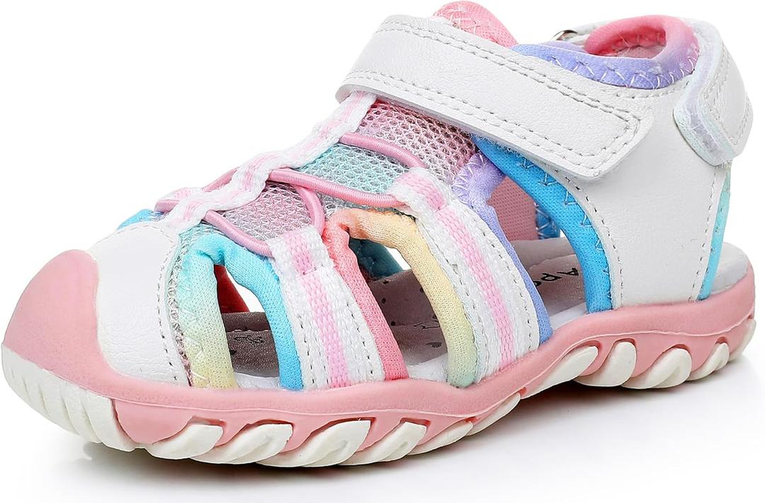 Apakowa Kid's Girl's Soft Sole Close Toe Sport Beach Sandals (Toddler 5)