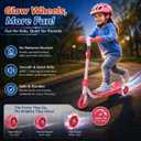 Kids Scooter Ages 3-7 - Three Wheel Preschool Toddler Kick Scooters,Safer Steering,Light Up Wheels, Adjustable Handlebar, Wide Anti-Slip Deck, Birthday for Boys Girls - Blue