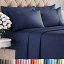 Cal King 6 Piece Sheet Set - Comfy, Breathable & Cooling - Soft Hotel Luxury Bedding for Women, Men, Kids, Teens and Children - 1 Flat & 1 Fitted Sheet & 4 Pillowcases with Deep Pockets - Navy Blue