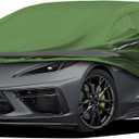 Heavy Duty Outdoor Car Cover Intended for Chevrolet Corvette,Waterproof All Weather for Automobiles, Outdoor Full Cover Rain Sun UV Protection with Zipper Cotton