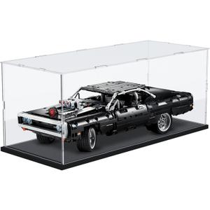 Acrylic Display Case Box for 1/12 Scale Model Car, Dustproof Protective Assemble Cover for Lego Fast and Furious Dodge 42111, Batman Batmobile 42127, Display Box for Collectibles (19.7x7.9x7.9inch)