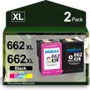 662 Ink Cartridges Black and Color CZ105AL CZ106AL Replacement for HP 662XL for HP Deskjet Ink Advantage 2545 2546 2645 2646 3515 3516 Printer(1 Black 1 Tri-Color)