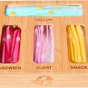 Earths Dreams Bamboo Kitchen Drawer Organizer  Resealable Food Storage Bag Holder for Gallon, Quart, Sandwich & Snack Sizes  Eco-Friendly Baggie Organizer for Plastic Storage Bags