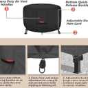 Porch Shield Fire Pit Cover - Waterproof 600D Heavy Duty Fade Resistant Round Patio Fire Bowl Cover Black - 36 inch