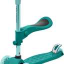 Retrospec Chipmunk Plus Kids Kick Scooter 3+ Years - Height Adjustable 3 Wheel Scooters - Learn to Steer, Foldable Seat, LED Lights, & No-Slip Deck (Blue Ridge)