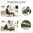 Fizzin Cross Cross Chair Memory Foam Armless with Wheels Home Office Green, 24.02" W x 27.95" D x 38.19" H