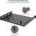 Tecmojo 1U Rack Shelf,19 inch Rack Shelf 12 inch Depth,Rack Mount Shelf with Anti-Slip Stops,Server Rack Shelf and Network Shelf for 19 in Equipments, 55lbs Capacity of Vented 1U Shelf,No Lip(2 Pack)
