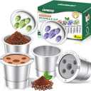 CAPMESSO Reusable K Cups for Keurig: 2025 Updated My K Cup Stainless Steel Coffee Pod Refillable Coffee Filters for K Supreme/K Slim/k-Duo Gen 2/K-Brew Chill with Multistream Technology (4 Pack)