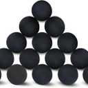 Ceramic Fire Balls, 3 Inch Set of 15 Round Fire Stones Reusable Fireballs for Indoor Outdoor Decor Fire Pits or Fireplace, Black