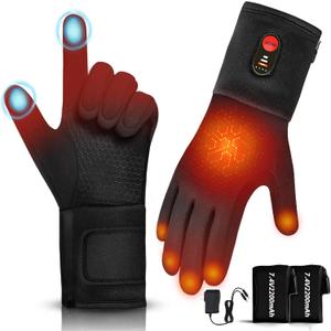 Hfshimlux Heated Gloves for Women-2200mAh 3 Levels Temperature Control 6 Hours Heating Thin Electric Heated Warm Gloves Suitable for Daily Warmth Keeping Cycling Chores in Winter(Black, XL)