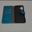 SUANPOT for Samsung Galaxy S24 5G Wallet case with RFID Blocking Credit Card Holder,Flip Book PU Leather Protective Cover Women Men for Samsung S24 Phone case Blue Green