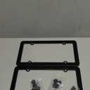 Bling Rhinestone License Plate Frames for Women, 4 Row Rhinestone Diamond Metal Stainless Stee License Plate Cover Bling Car Accessories Decoration (2 Pack, 4 Holes Black)