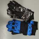 SATINIOR 2 Pairs Kids Waterproof Winter Snow Gloves Ski Gloves for Boy Girl Outdoor Warm Thickening Snowboar 8-12 years, Blue, Black