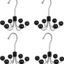 TOPIA HANGER Hoodie Hangers 4-Pack with 6 Wood Balls, 360Swivel Purse Hanger, Scarf Hanger, Closet Hooks, Handbag Organizer, Bra Hanger, Accessory Organizers for Scarf, Tanktop, Hat, Hoodie CT57B